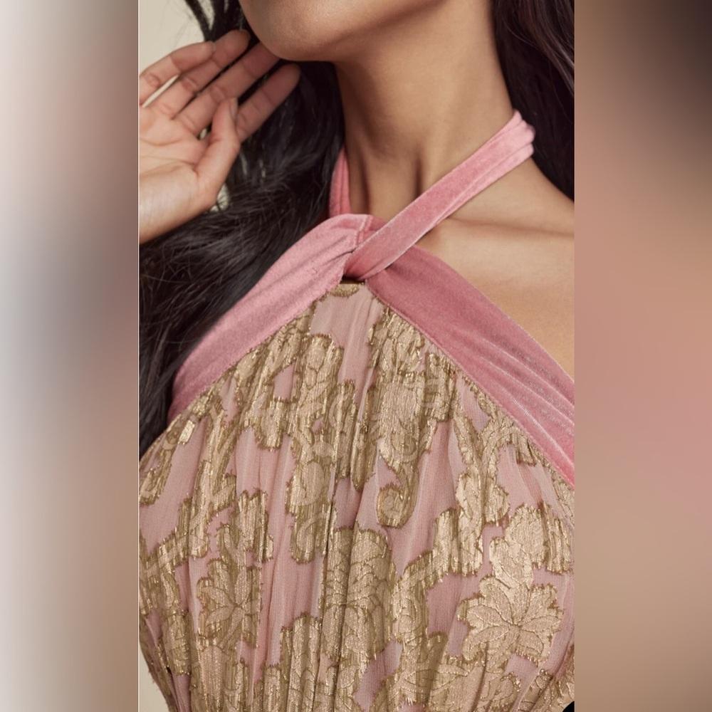 Jacquard Halter Gown - Picture 8 of 16